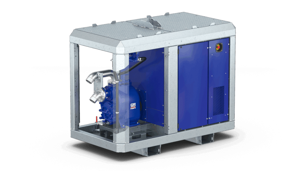 E-LINE T3-15-4 elektrische pompset. Elektrisch aangedreven nat zelfaanzuigende pompset voor het verpompen van schoon, vervuild en rioolwater.